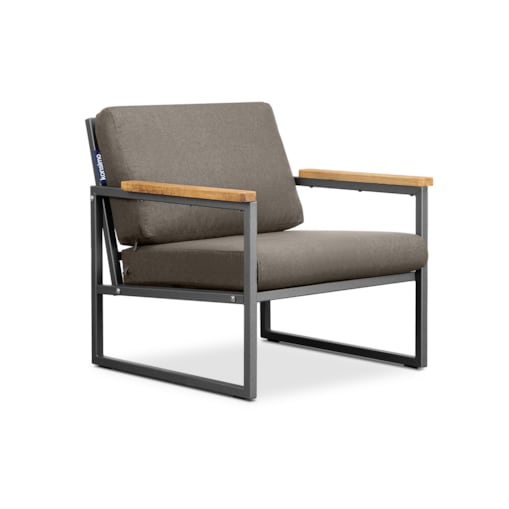 KONSIMO TRIBO Fotel ogrodowy w stylu industrialnym wykonany ze stali w kolorze antracytowym