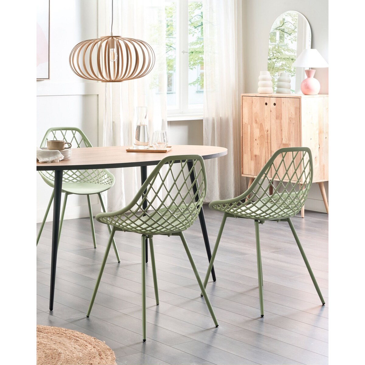 Zestaw 2 krzeseł do jadalni zielony CANTON II