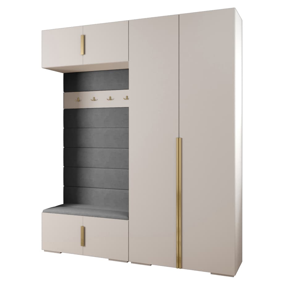 Garderoba do przedpokoju INOVA 3 Z18 biały+złoty+manila16