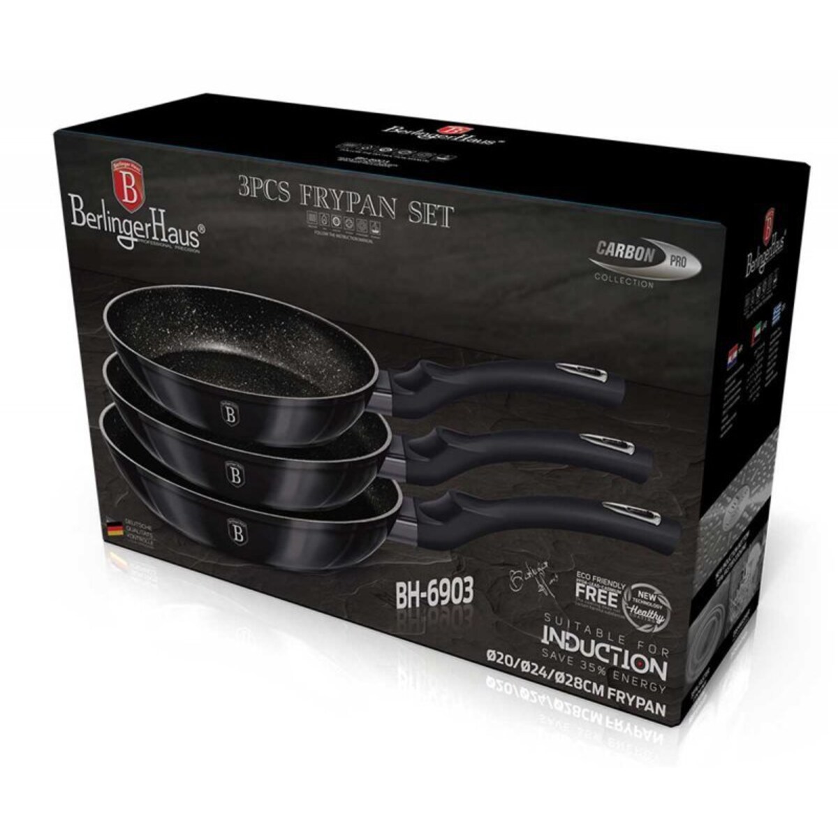 Zestaw 3 patelni marmurowych Berlinger Haus BH-6903