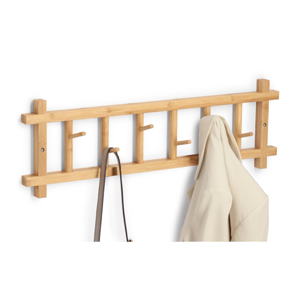 Bambusowy wieszak do przedpokoju CEDRO, 68 x 22 x 2,5 cm