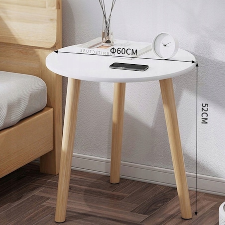 Stolik kawowy mały okrągły drewniany loft skandynawski ława stół salonu