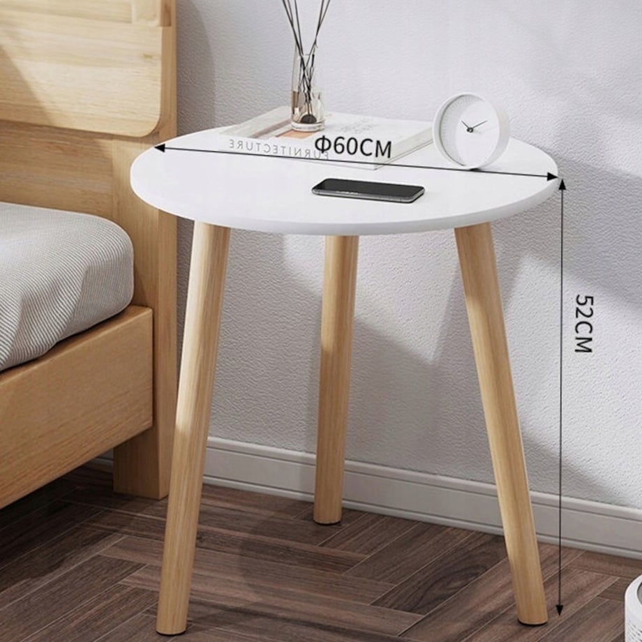 Stolik kawowy mały okrągły drewniany loft skandynawski ława stół salonu