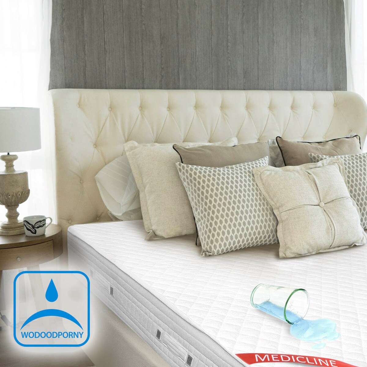 Nakładka Ochraniacz Podkład Na Materac Wodoodporna Pikowana 90X200Cm