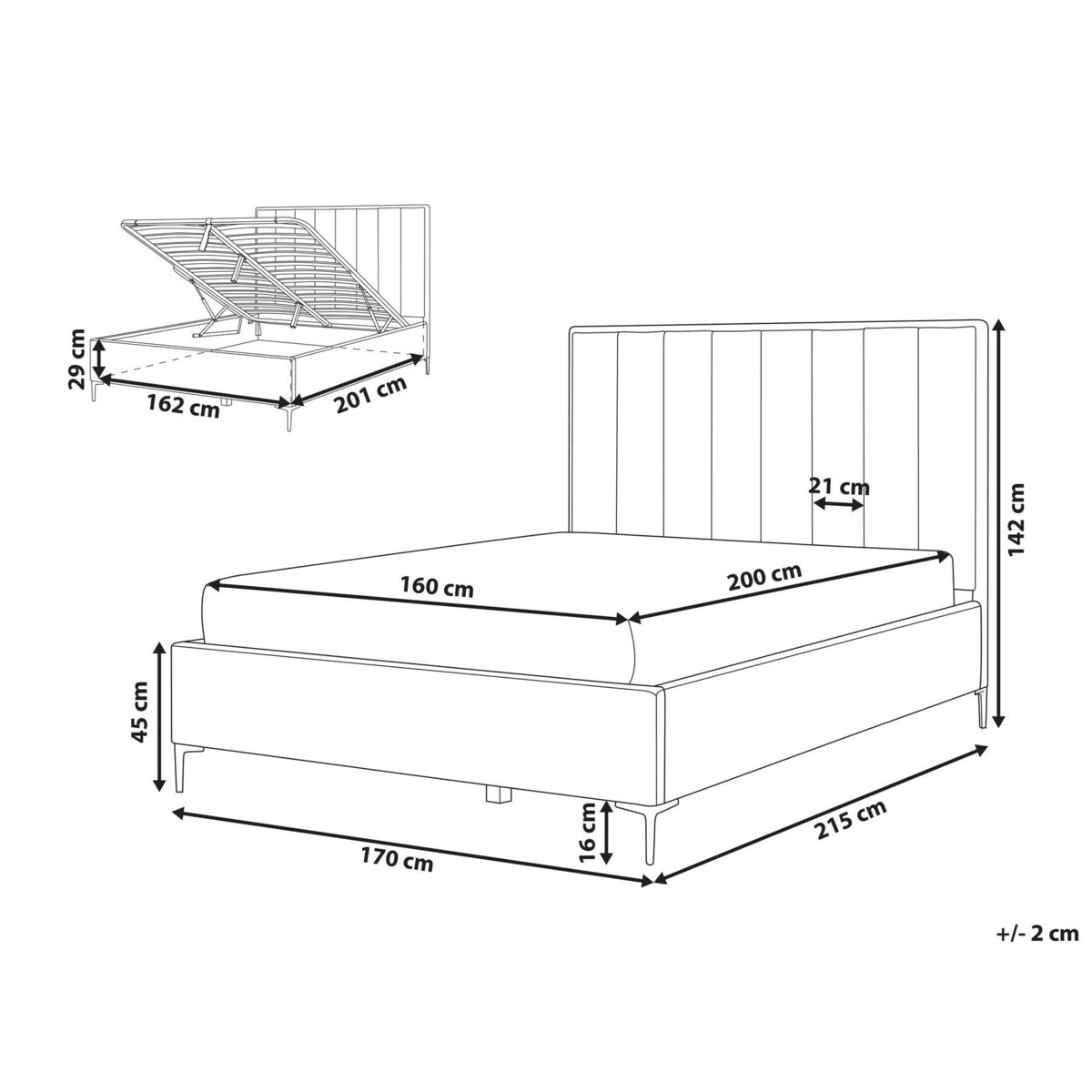 Łóżko ze stelażem SEZANNE Boucle Złamana biel