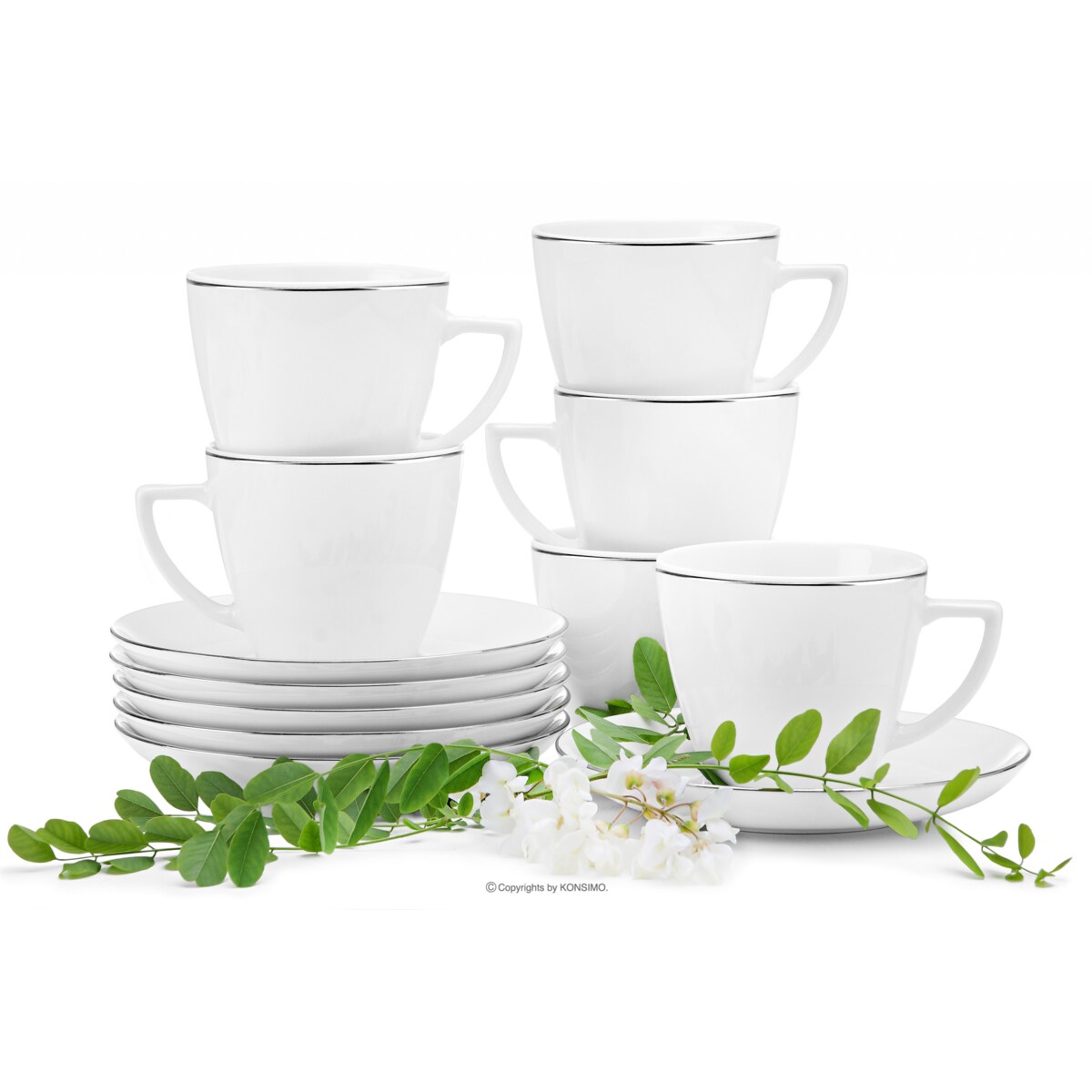 Komplet filiżanek 6os. (12el.) BOSS PLATYNOWA LINIA
