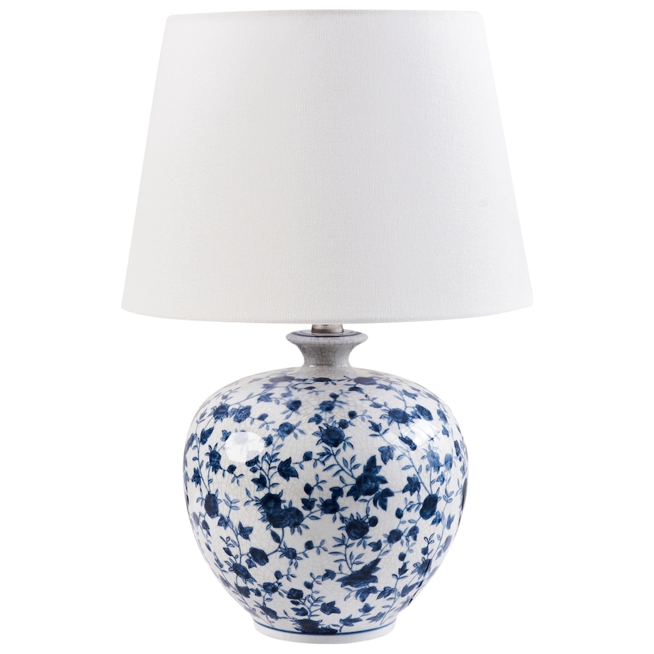 Lampa stołowa SILVES Porcelana Biały/ niebieski