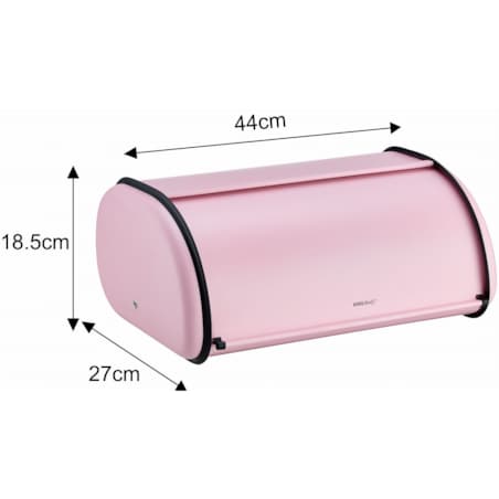 Chlebak stalowy duży 44cm różowy matowy pojemnik na chleb pieczywo bułki KINGHOFF