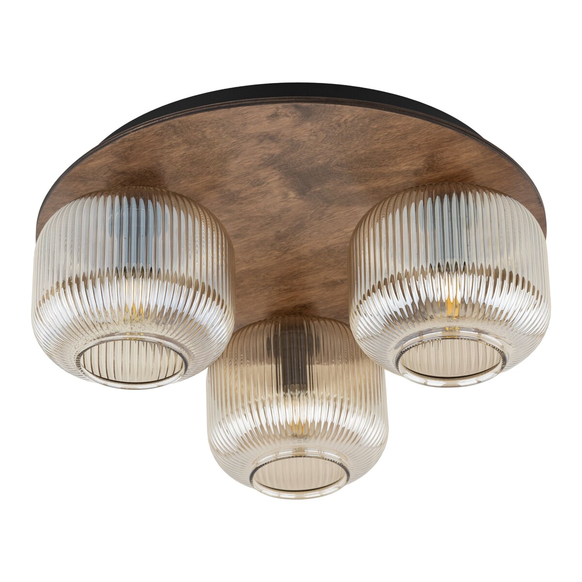 Lampa sufitowa TK Lighting SALVIA BROWN 11068 brązowa 3xE14 metal szkło drewno 42 cm