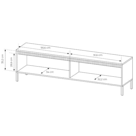 Szafka RTV 187 2D ENSO czarna na metalowych nóżkach