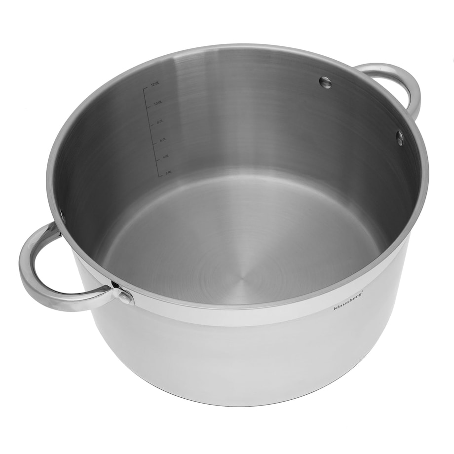 Garnek stalowy z pokrywką indukcja gaz 14L 32cm KLAUSBERG