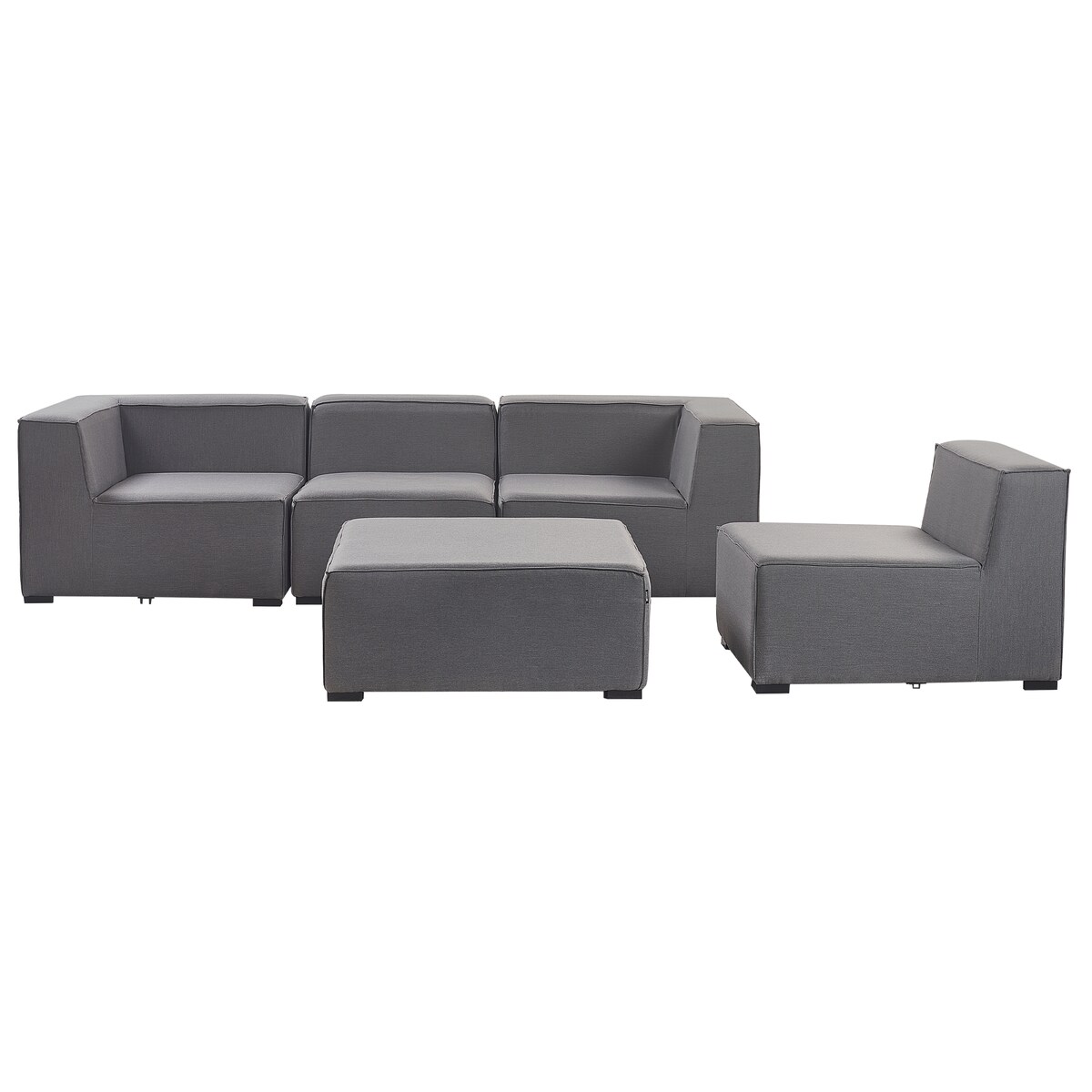 Sofa ogrodowa z otomaną dla 4 osób AREZZO Szary Modułowy