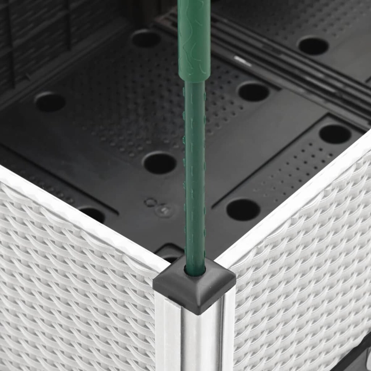 vidaXL Donica ogrodowa z kratką, biała, 40x40x142,5 cm, PP