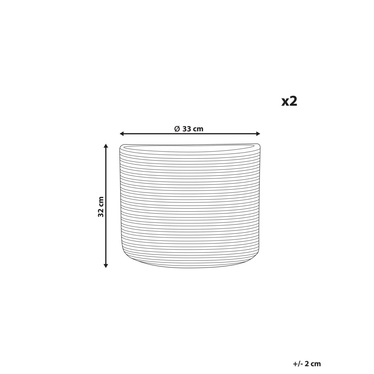 Zestaw 2 koszy bawełnianych beżowy z czarnym YERKOY