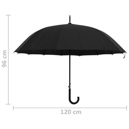 vidaXL Parasolka automatyczna, czarna, 120 cm