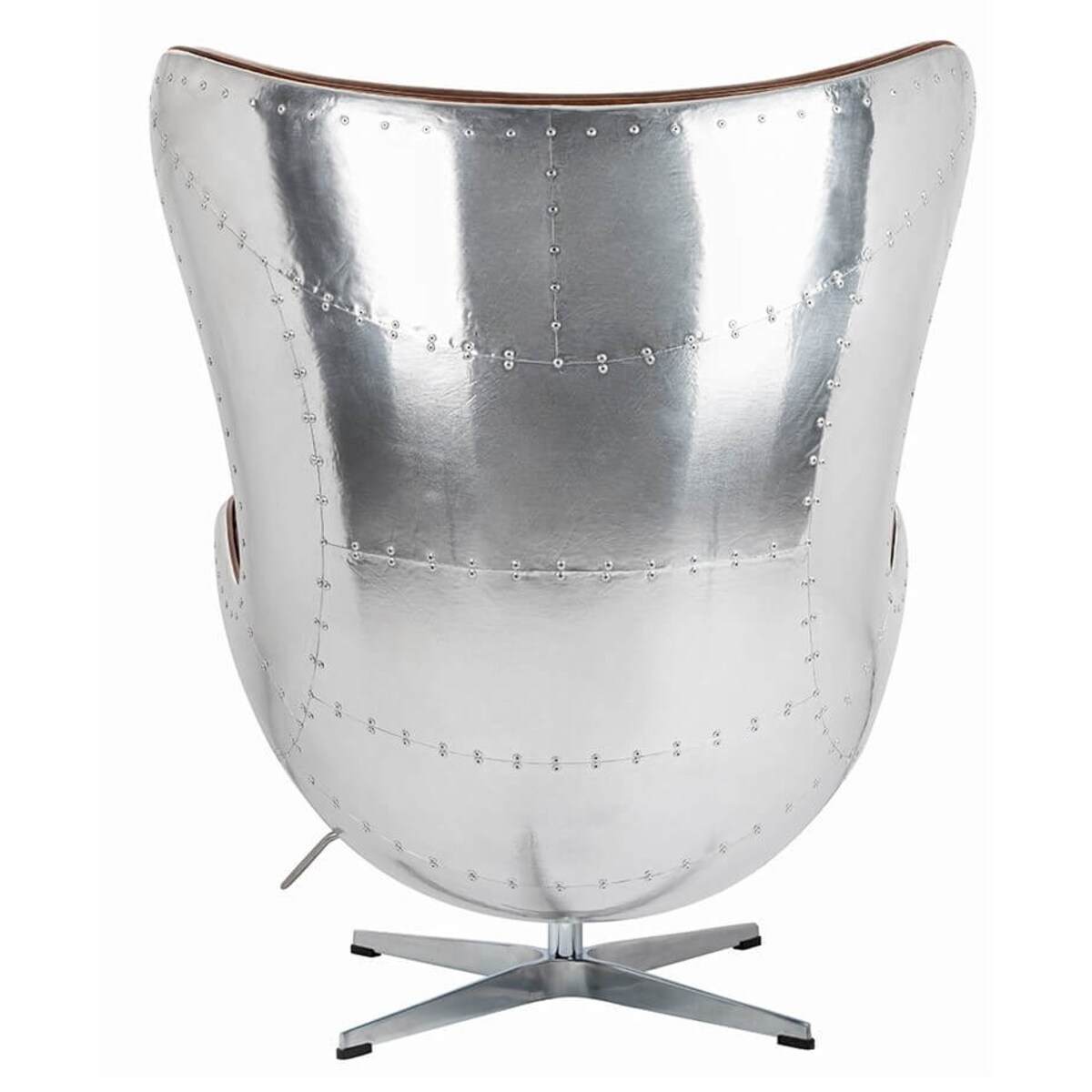 Nowoczesny fotel Egg KH1501100205 metal ekoskóra brązowy, King Home