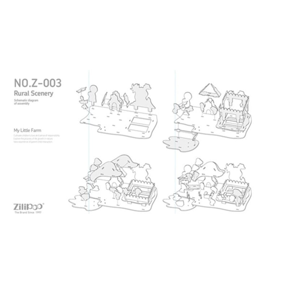 Domek DIY z ogródkiem Puzzle 3D - Domek na łące