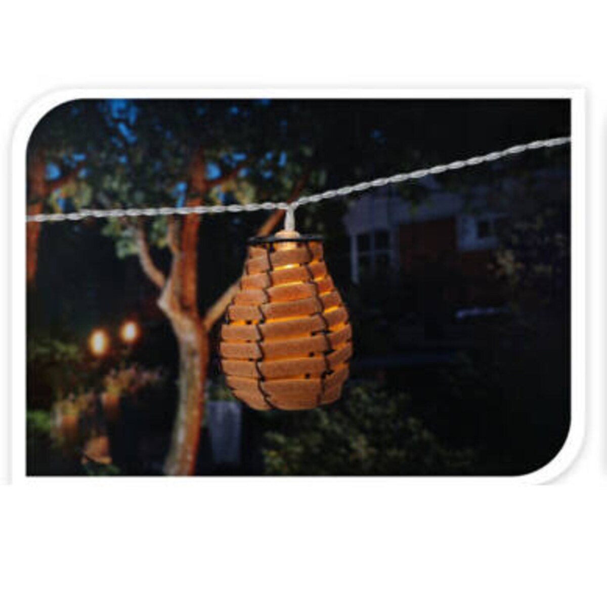 Girlanda świetlna, 10 rattanowych lampionów