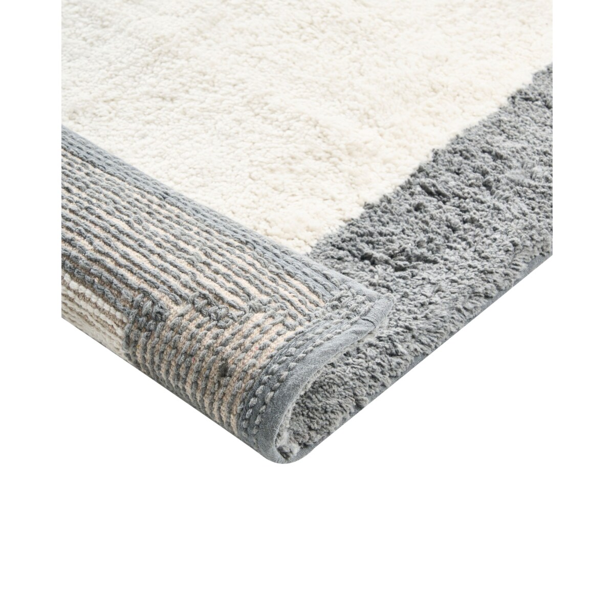 Dywanik łazienkowy KABRI Szary/ beżowy 60 x 90 cm Bawełna