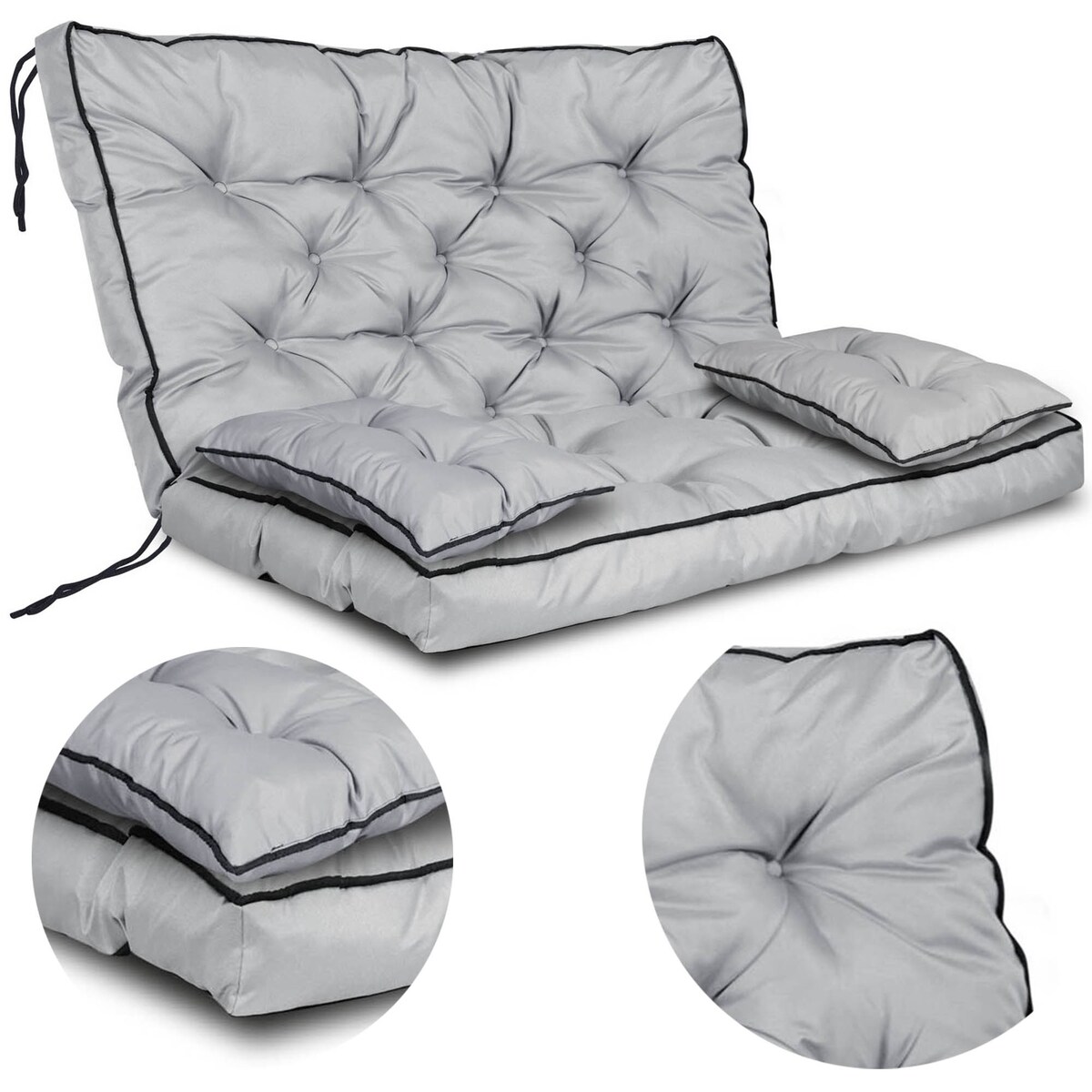 Poduszka Huśtawkę Ogrodową 120X60X50 Cm + 2 Poduszki Na Ławkę Ogrodowa