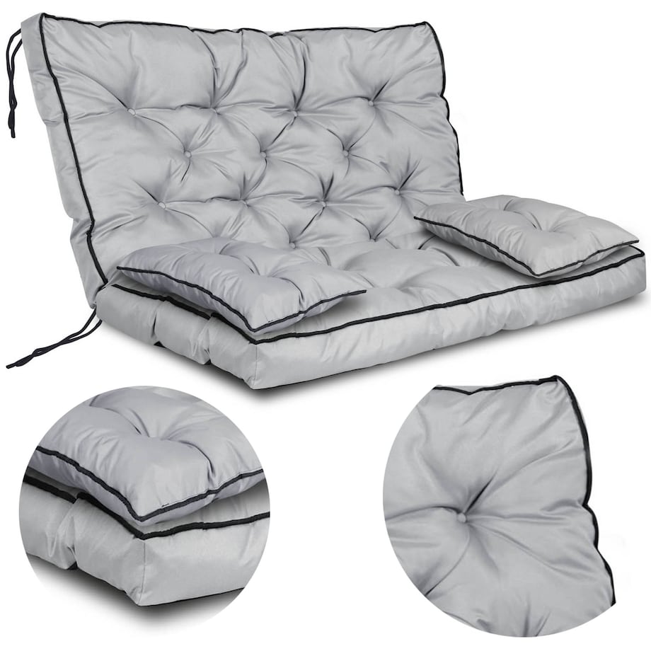 Poduszka Huśtawkę Ogrodową 120X60X50 Cm + 2 Poduszki Na Ławkę Ogrodowa