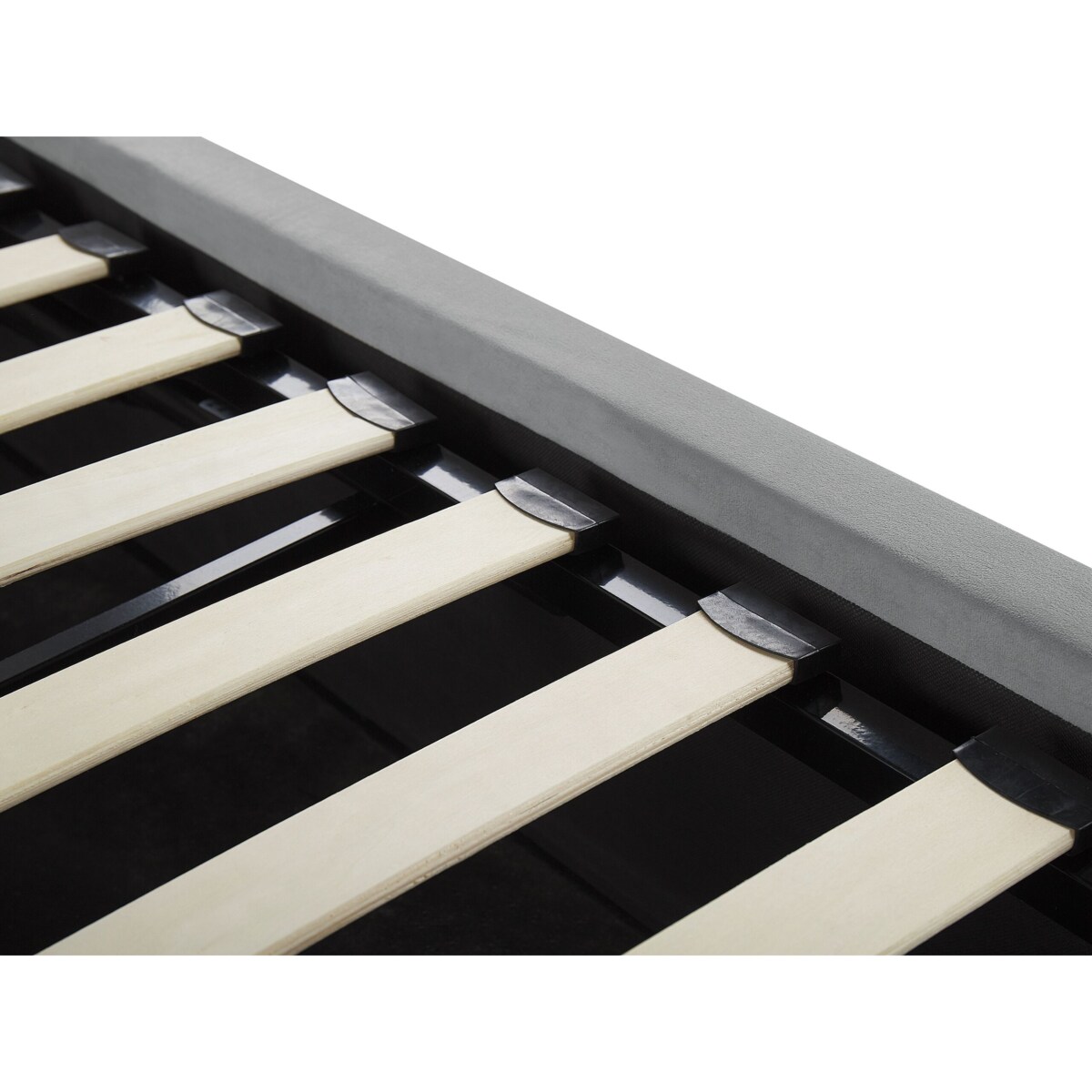 Łóżko z pojemnikiem welurowe 140 x 200 cm szare LORIENT