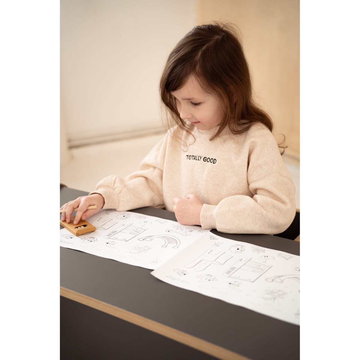 Krzesełko / stolik 2w1 - LONGY - szary