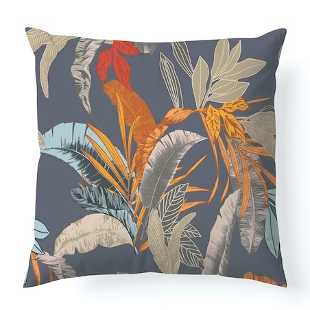 Poszewka satynowa 40x40 Tropenza tropikalne liście na szarym tle, Satynlove