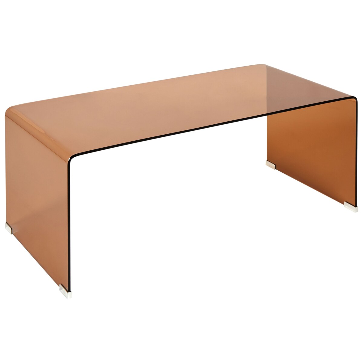 Stolik kawowy KENDALL Szkło hartowane Brązowy