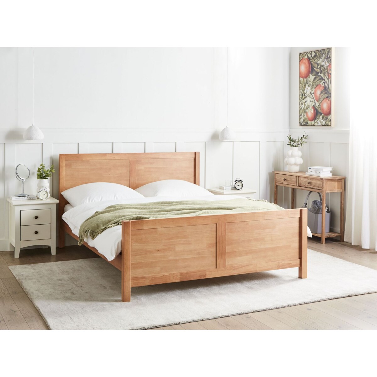 Łóżko Drewno CHAMPAGNAT 160 x 200 cm Jasne drewno