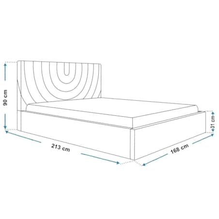 Łóżko tapicerowane 160x200 OLDO 6 z pojemnikiem, do sypialni - szare