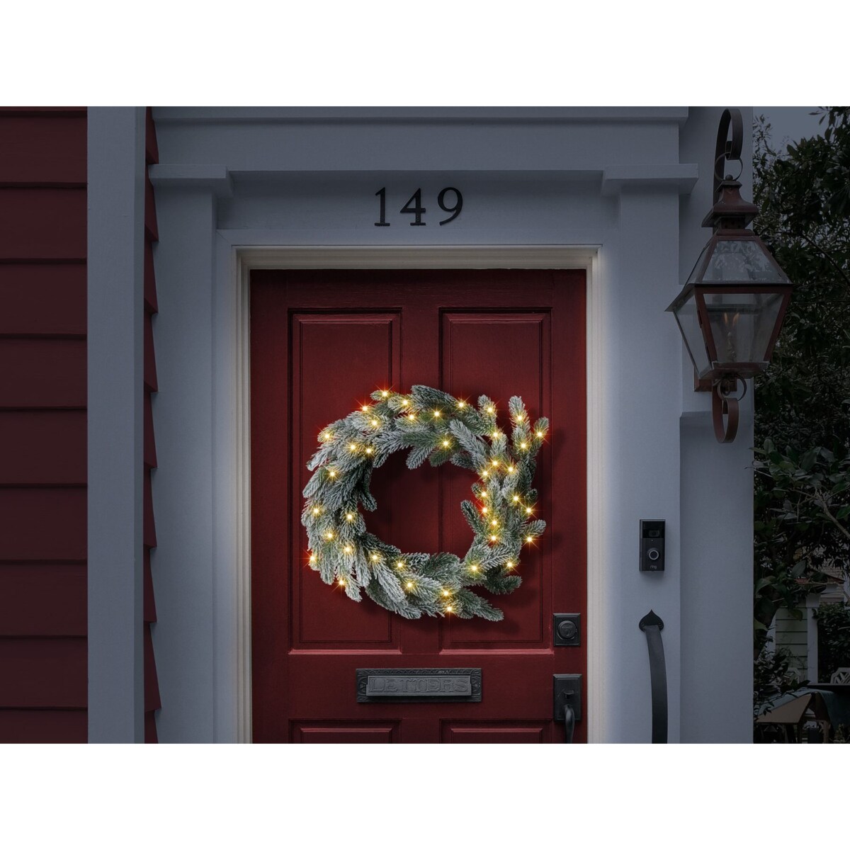 Dekoracyjny wieniec świąteczny ze światełkami 45 cm zielony ALBINI