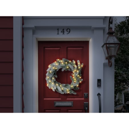 Dekoracyjny wieniec świąteczny ze światełkami 45 cm zielony ALBINI