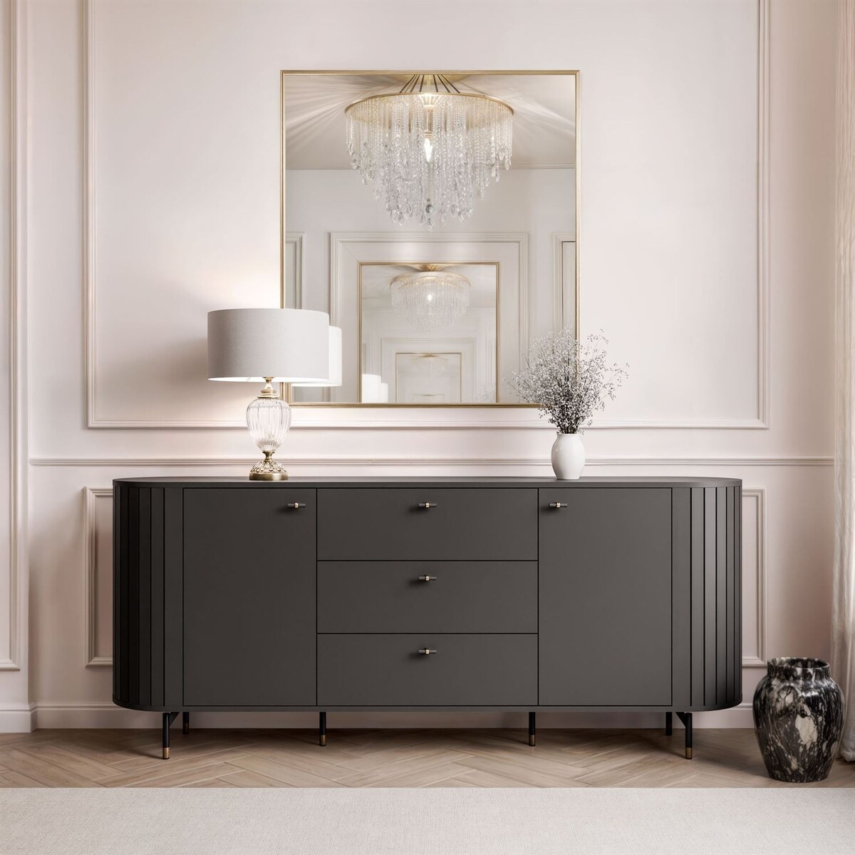 Komoda ELODIE 190 2D3S czarna