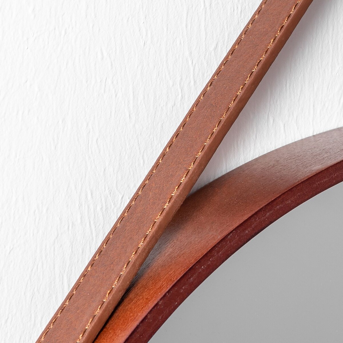 Lustro na pasku okrągłe drewniane 50 cm NBKL-19028