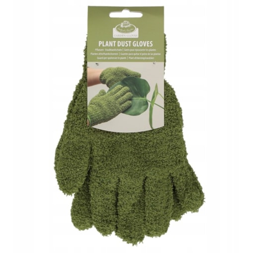 Rękawice do czyszczenia kwiatów roślin przeciwpyłowe mikrofibra zielona rozm.M ESCHERT DESIGN