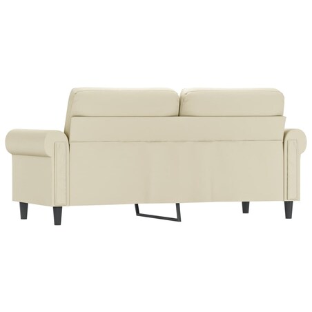 vidaXL 2-osobowa sofa, kremowy, 140 cm, sztuczna skóra