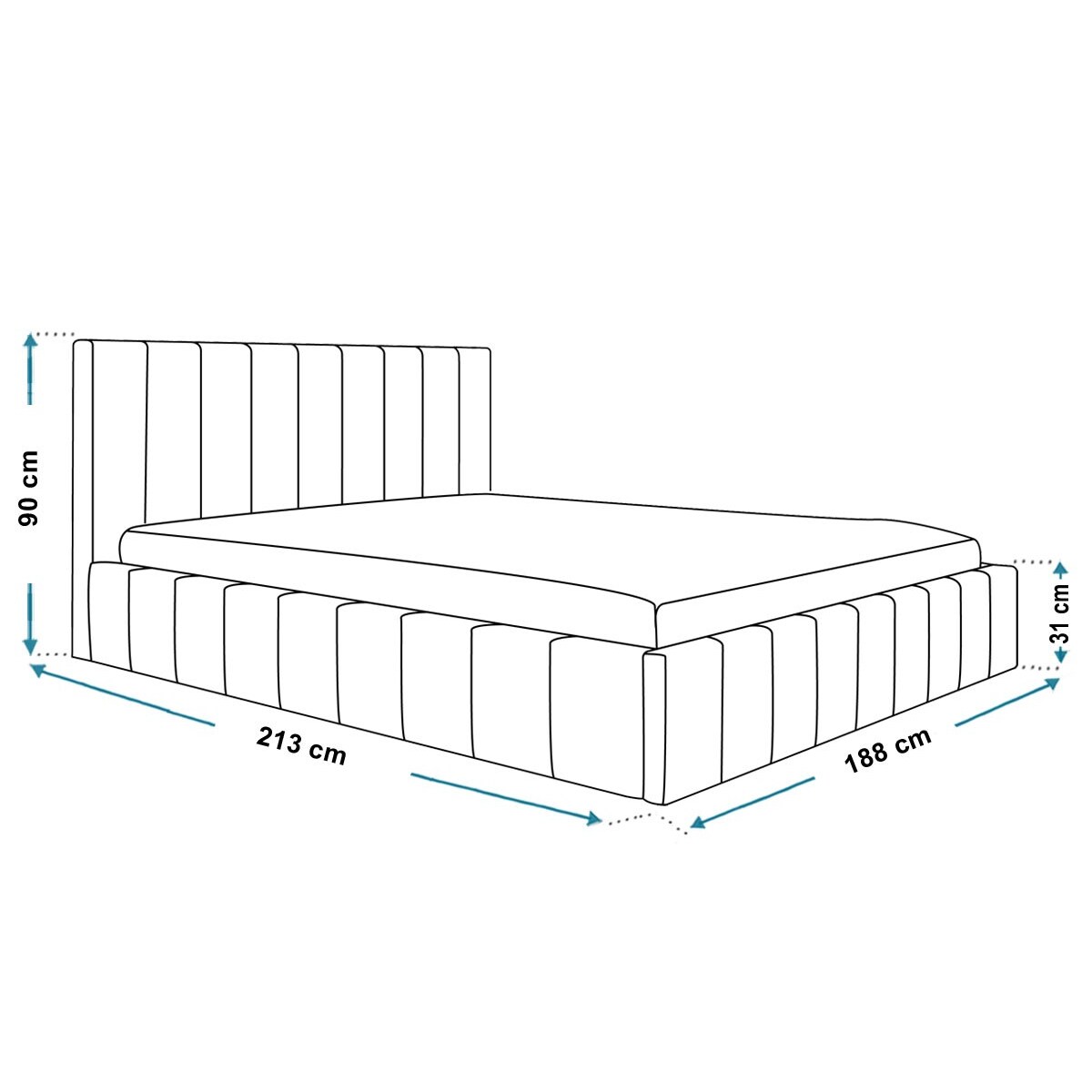 Łóżko sypialniane 180x200 OLDO 10 tapicerowane, z pojemnikiem- szare