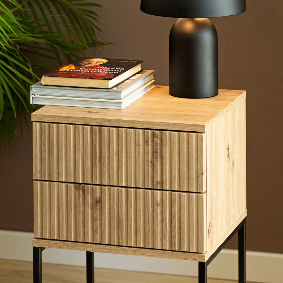 Konsimo RECTUS Zestaw stolików nocnych 2szt.w kolorze dębu artisan