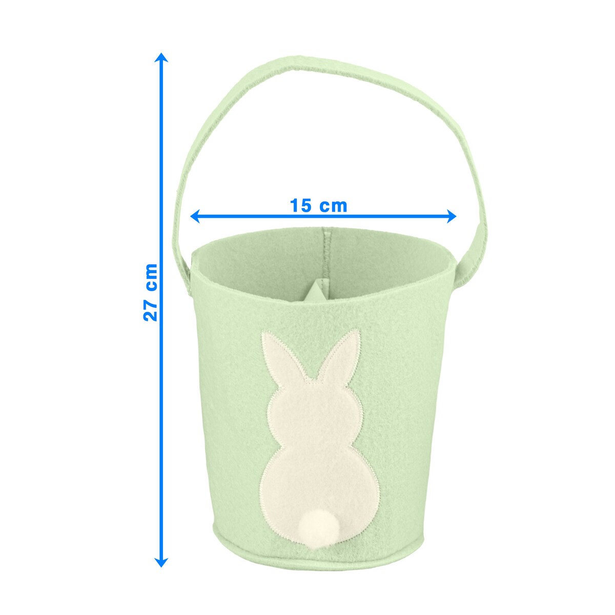 Koszyk Koszyczek Filcowy Wielkanocny Na Jajka Pisanki Dekoracja Ozdoba Z Zajączkiem Zielony