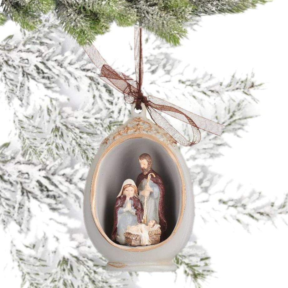 VILLA ITALIA Szopka bożonarodzeniowa LED Zawieszka 10 cm HOLY FAMILY