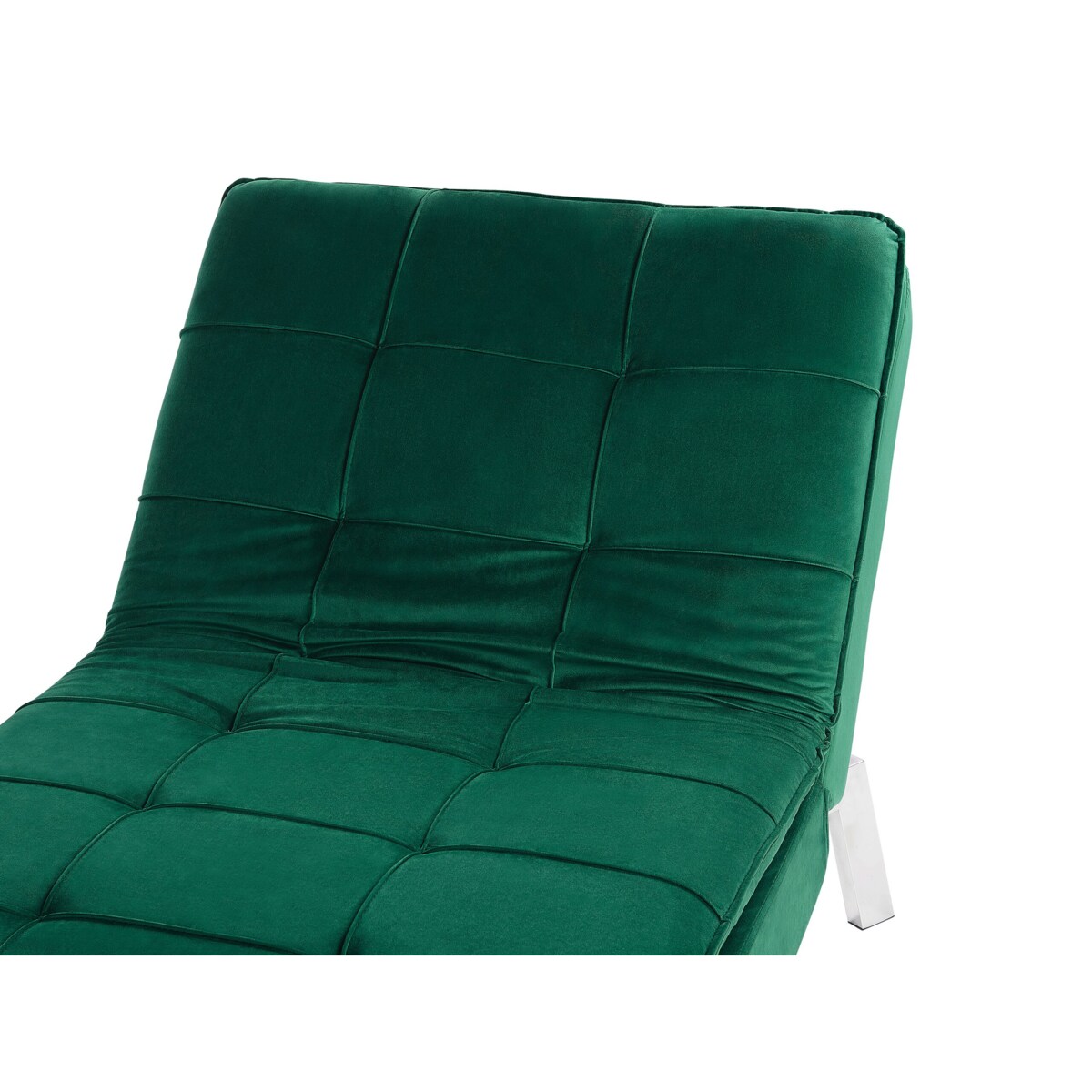 Szezlong welurowy rozkładany szmaragdowy LOIRET