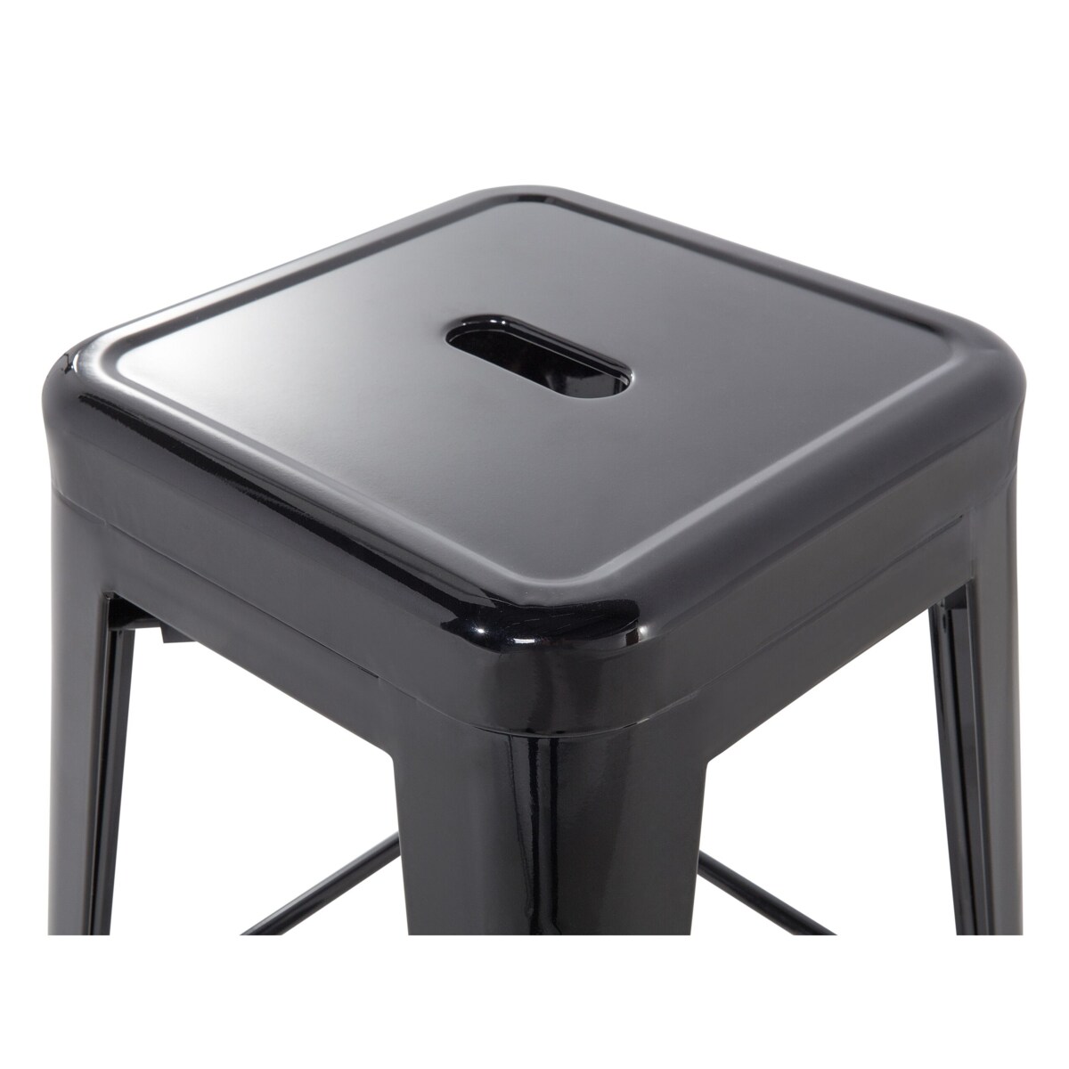 Zestaw 2 stołków barowych metalowych 60 cm czarny CABRILLO