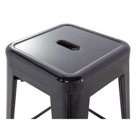 Zestaw 2 stołków barowych metalowych 60 cm czarny CABRILLO