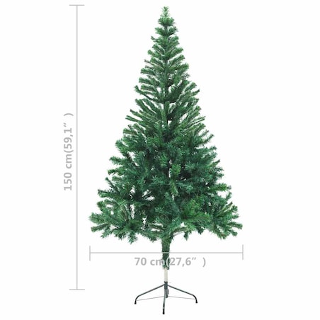vidaXL Sztuczna choinka z lampkami i bombkami, 150 cm, 380 gałązek