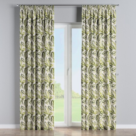 Zasłona na taśmie marszczącej 1 szt. 130x245 biało-zielony