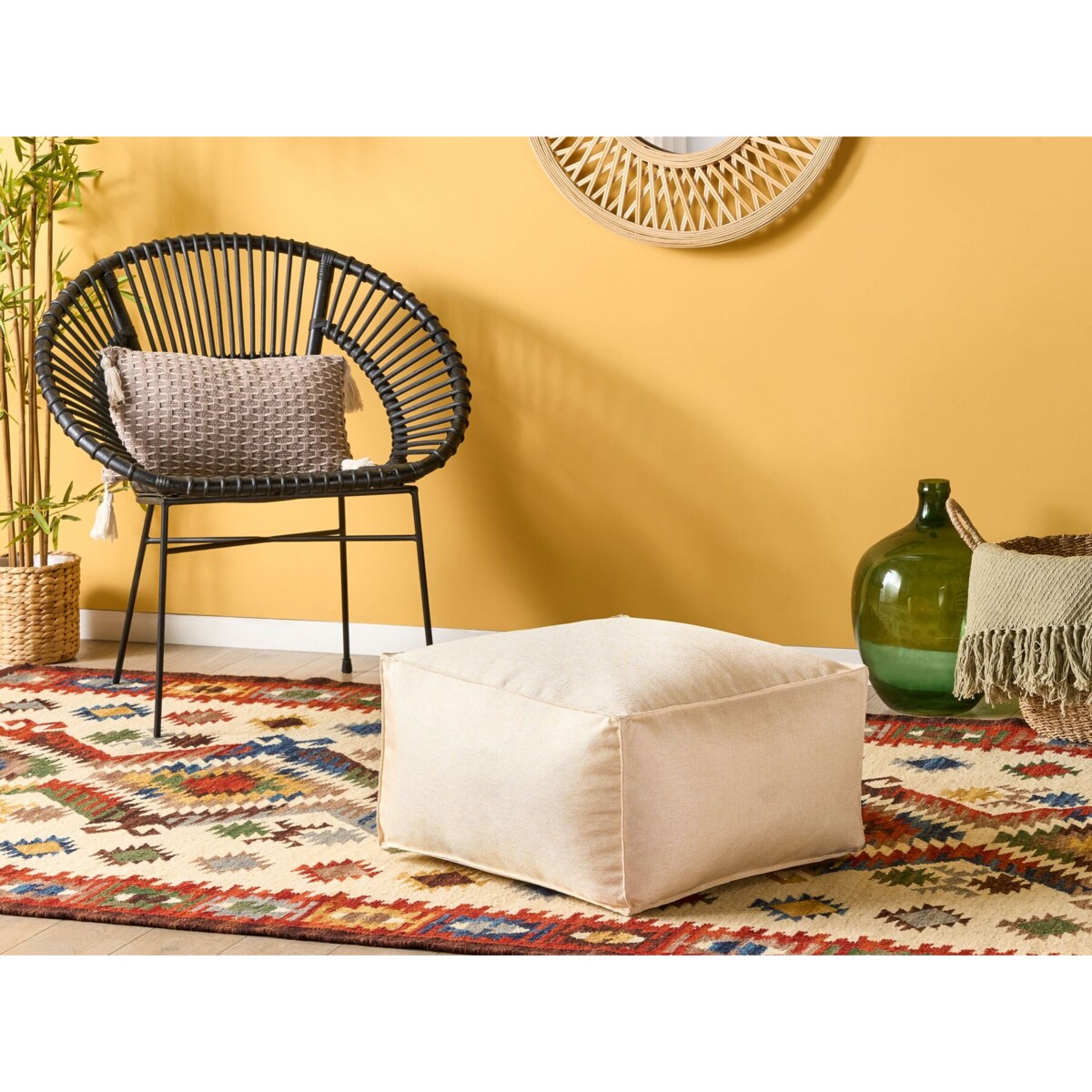 Puf 50 x 50 x 30 cm beżowy MUKKI