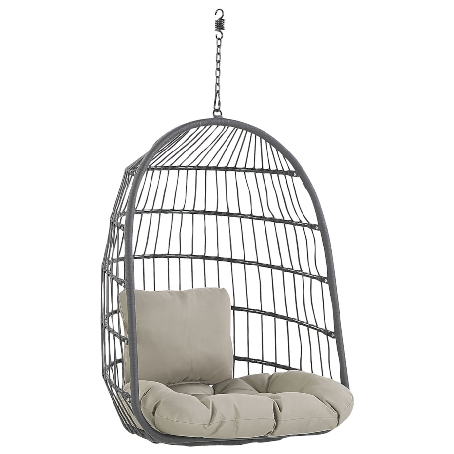 Fotel wiszący ze stojakiem czarny ALLERA