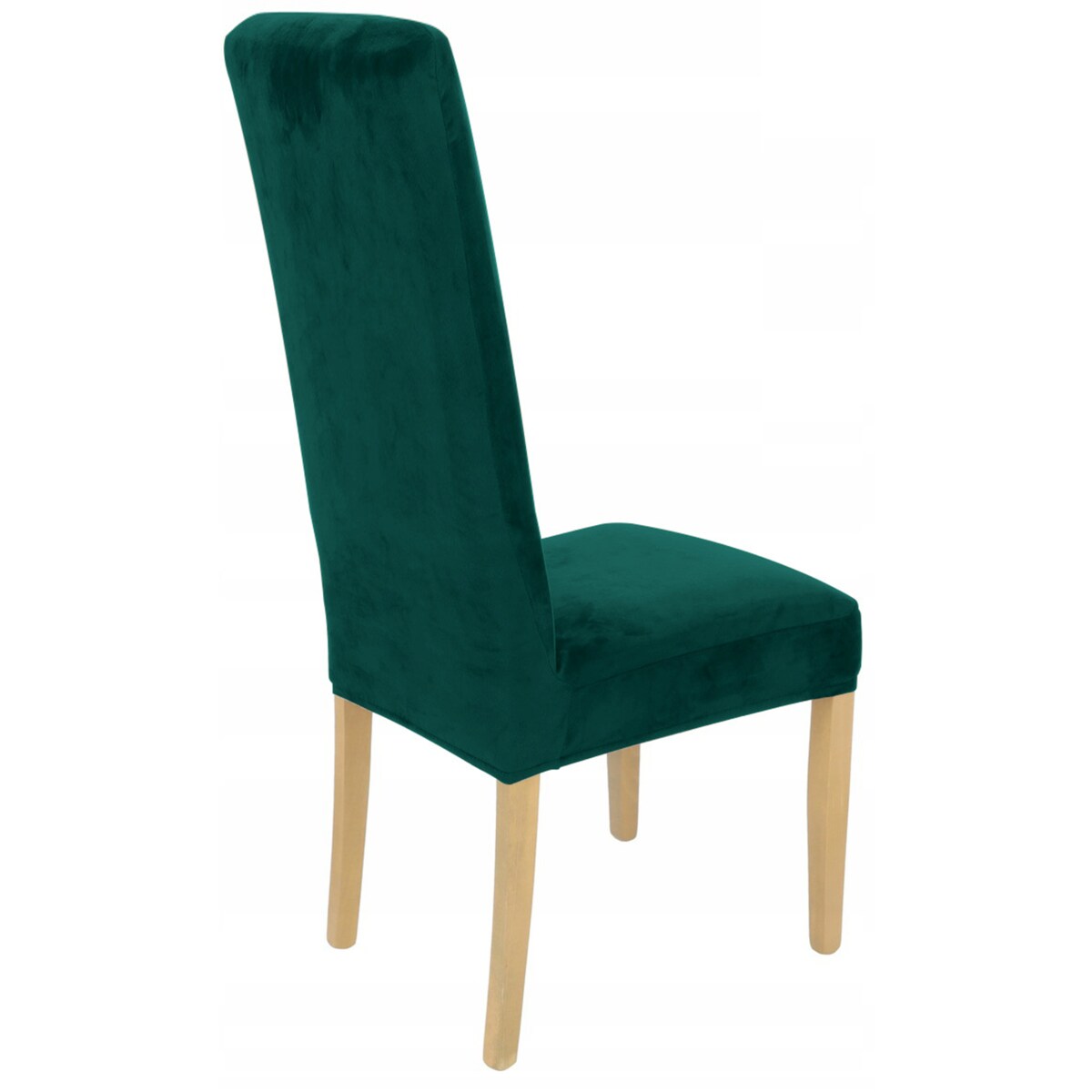 POKROWIEC NA KRZESŁO WYSOKIE OPARCIE BUTELKOWA ZIELEŃ WELUR ELASTYCZNY [21A5]