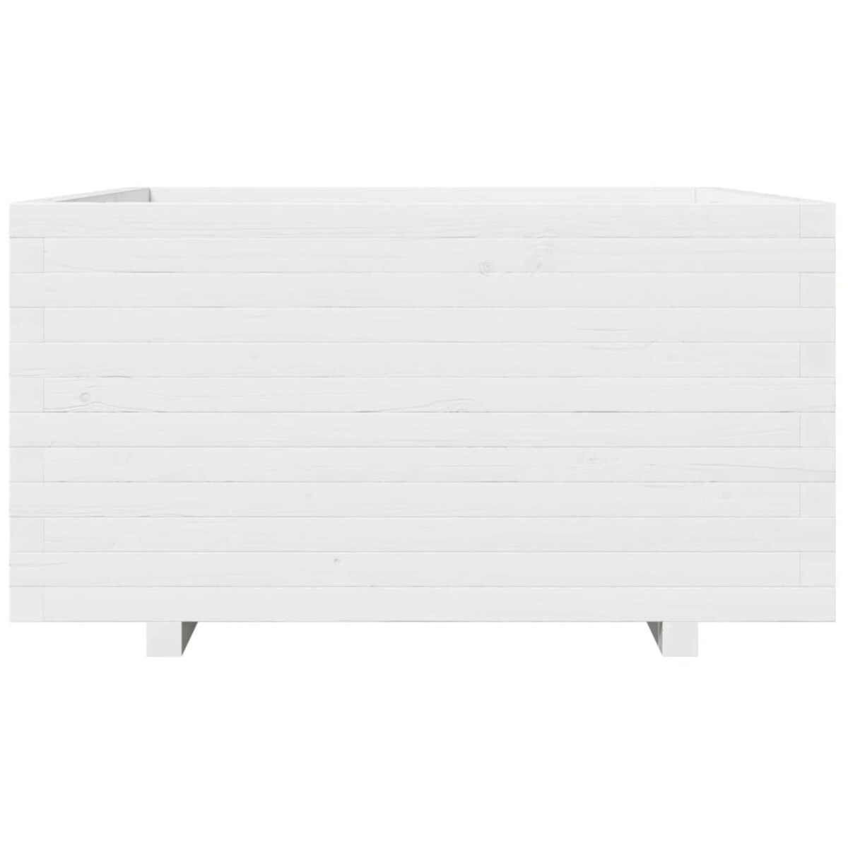 vidaXL Donica ogrodowa, biała, 90x90x49,5 cm, lite drewno sosnowe